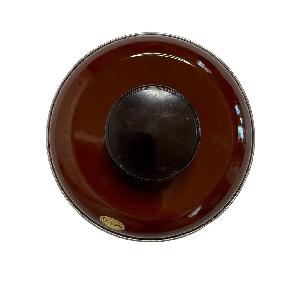 SHOW PANS *NEW* Sanko 1qt Saucepan Cover Lid #2111 Brown Porcelain Steel Japan